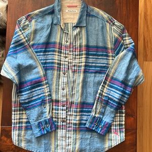 TOMMY BAHAMAS Linen Button Down, Size: L